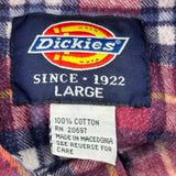 Dickies Checked Flannel Shirt - Large Blue Cotton