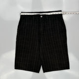 Dickies Checked Shorts - 32W 10L Black Cotton Blend
