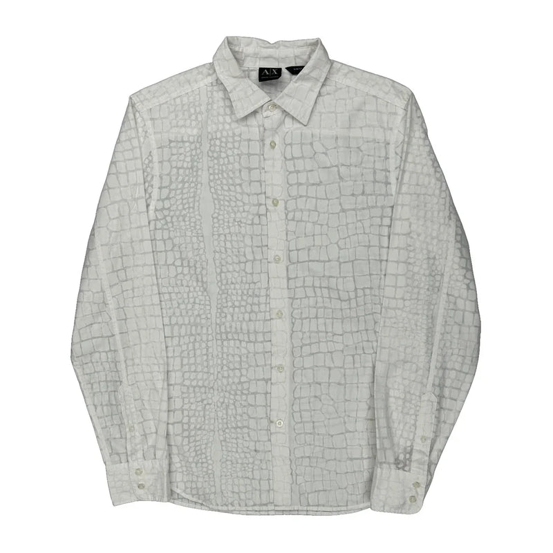 Armani Exchange Slim Fit Shirt - Medium White Cotton