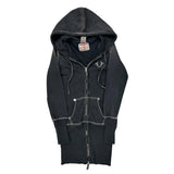 True Religion Contrast Stitch Sweatshirt Dress - Small Black Cotton