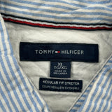 Tommy Hilfiger Striped Short Sleeve Shirt - XL Blue Cotton