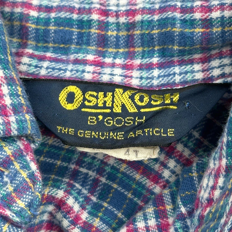 Age 4 Oshkosh Checked Flannel Shirt - XS Multicoloured Cotton