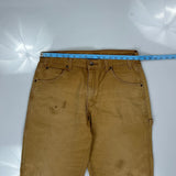 Dickies Double Knee Carpenter Trousers - 34W 34L Brown Cotton