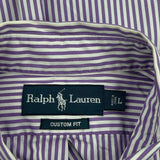 Ralph Lauren Striped Shirt - Large Purple Cotton