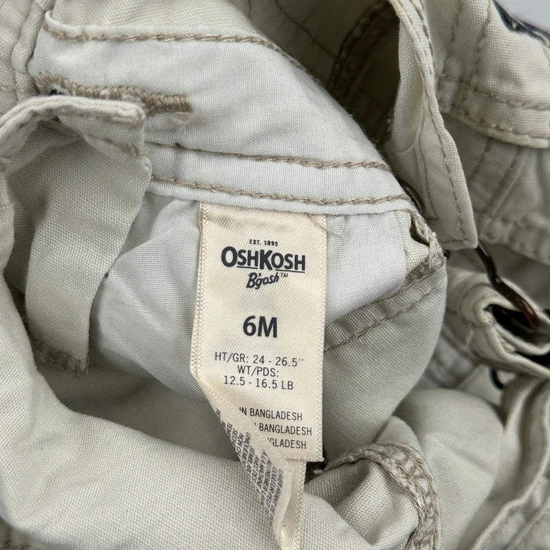 6 Months Oshkosh Dungarees - 3XS Cream Cotton