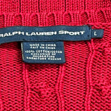 Ralph Lauren Sport Cable Knit Sweater - Large Red Cotton