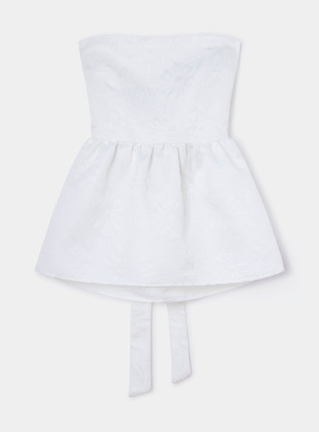 CECILE WHITE STRAPLESS TOP