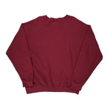 Vintage 90S Blank Made In USA Cheetah Sweatshirt - Large Burgundy Cotton Blend