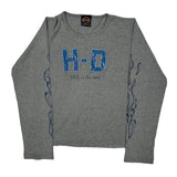Anvil Graphic Long Sleeve T-Shirt - Medium Grey Cotton Blend
