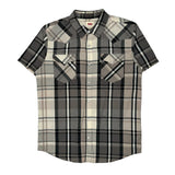 Levis Checked Short Sleeve Shirt - Large Gray Cotton