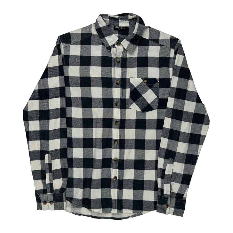 Identic Checked Flannel Shirt - Small Black & White Cotton