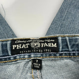 Age 7 Phat Farm Graphic Denim Shorts - Medium Blue Denim