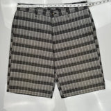 Dickies Checked Shorts - 36W 11L Gray Cotton