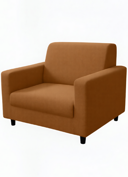 Anyseat 1-Seater Sofa Cover – Plain Caramel Style Slipcover for Living Room Chair Protection