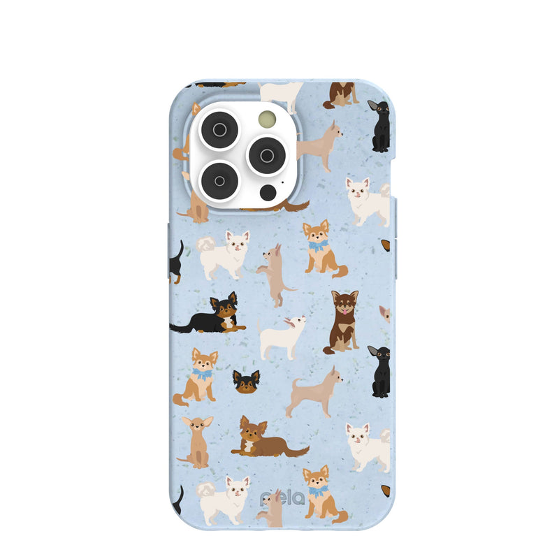 Powder Blue Chihuahua Charms iPhone 14 Pro Case