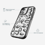 Clear Chrome Doodles iPhone 17 Case With Noir Ridge (MagSafe included)