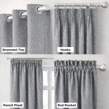 Anydrape Grey Luxury Retro Curtains – Modern Textured Drapes for Living Room, Bedroom & Dining Decor