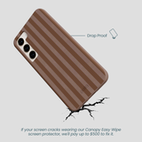 Chocolate Brown Cocoa Stripes Samsung Galaxy S23+(Plus) Case