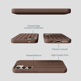Chocolate Brown Cocoa Stripes Samsung Galaxy S23 Case
