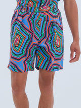 Relaxed Shorts with Pleats in Concentric Sky Blue