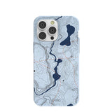 Powder Blue Contour Lines iPhone 14 Pro Max Case