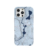 Powder Blue Contour Lines iPhone 16 Pro Max Case
