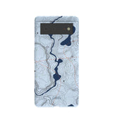 Powder Blue Contour Lines Google Pixel 6 Case