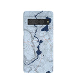 Powder Blue Contour Lines Google Pixel 7 Pro Case