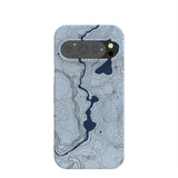 Powder Blue Contour Lines Google Pixel 9/9 Pro Case