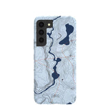 Powder Blue Contour Lines Samsung Galaxy S22 Case