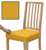 Anyseat Plain Yellow Stretch Chair Cover – Washable, Removable Dining & Kitchen Seat Protector