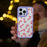 Clear Candy Cane Chaos iPhone 16 Pro Case With Lavender Ridge