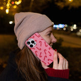 Bubblegum Pink Candy Cane Chaos iPhone 13 Pro Max Case