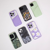 Herbarium Black Phone Case Card Holder 