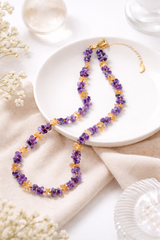 Amethyst & Citrine Gold Necklace
