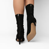 YOKO Textile Stretch Boot with Hearts 5 cm
