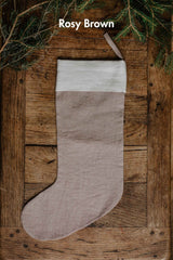 Linen Christmas stocking