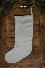 Linen Christmas stocking
