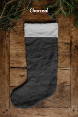 Linen Christmas stocking