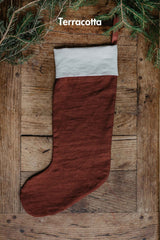Linen Christmas stocking