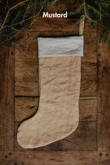 Linen Christmas stocking