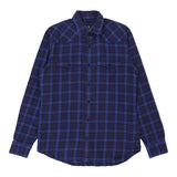 Armani Exchange Checked Shirt - Large Blue Cotton