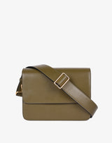 hyer goods recycled leather crossbody satchel bag olive #color_olive