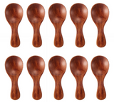 Anygleam Dark Brown 10 pcs Wooden Kitchen Spoon Kitchen Tableware