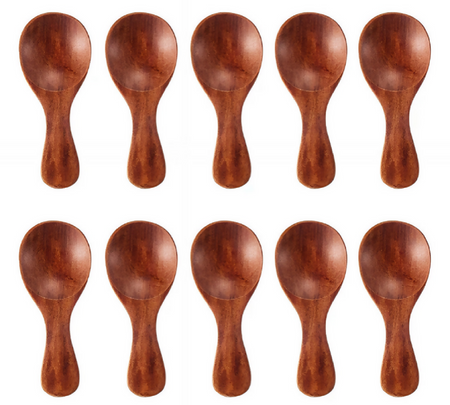 Anygleam Dark Brown 10 pcs Wooden Kitchen Spoon Kitchen Tableware