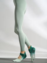 Anyfootwear 1 Pair One Size 35-40 Aqua Blue Green Gradient Yoga Socks Non-Slip Five Finger Socks Split Toe Pilates Grip Socks For Women