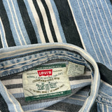 Levis Striped Denim Shirt - Medium Blue Cotton
