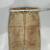 Carhartt Double Knee Carpenter Trousers - 32W 30L Beige Cotton