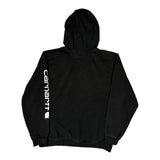 Carhartt Spellout Hoodie - Large Black Cotton Blend