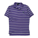 Polo By Ralph Lauren Striped Polo Shirt - Small Purple Cotton